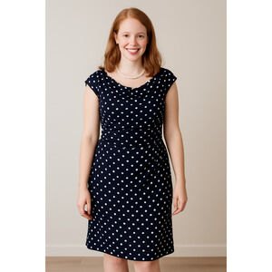 Connected Apparel Black Polka Dot Dress – Sze 8 • Vintage-Inspired Cocktail Look